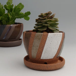 Small planter -geometric color blocks