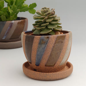 Small planter -geometric color blocks