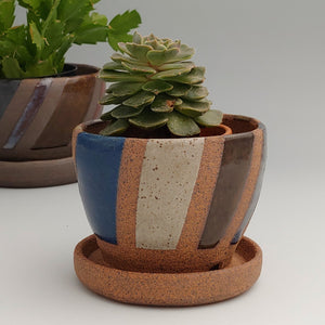 Small planter -geometric color blocks