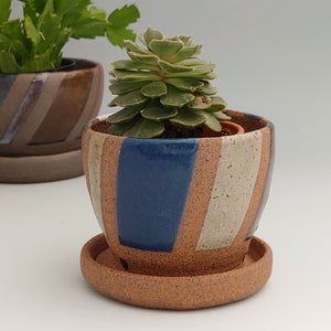 Small planter -geometric color blocks