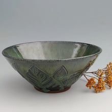 Load image into Gallery viewer, Leafy dark green bowl
