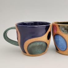 Load image into Gallery viewer, Mug w/ color blocks &amp; blue interior
