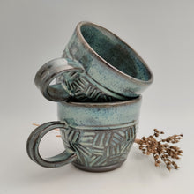 Load image into Gallery viewer, Groovy blue-green mug
