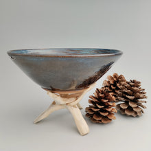 Load image into Gallery viewer, Blue bowl, carved circles
