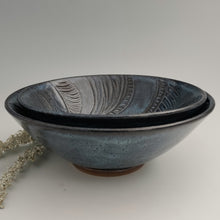 Load image into Gallery viewer, Midnight blue carved bowls
