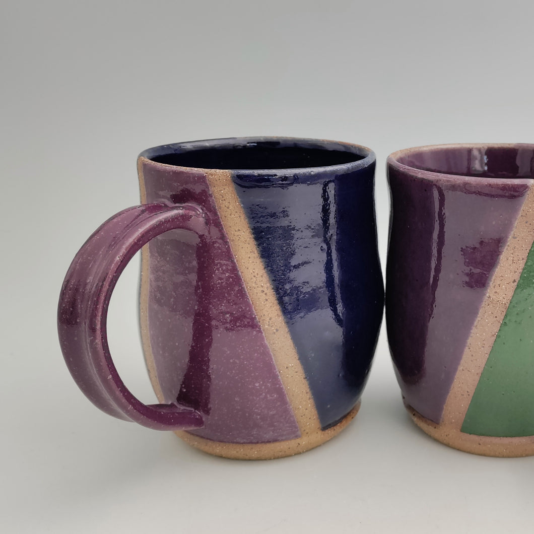 Multicolor mug -purple handle