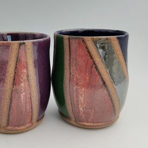 Multicolor mug -purple handle