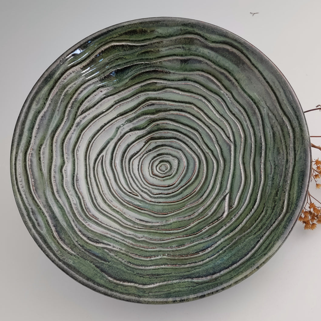 Green tree ring bowl