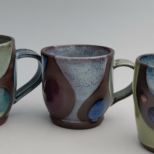 Mug -color blocks on dark clay