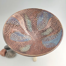 Load image into Gallery viewer, Carved bowl- bronze &amp; blues
