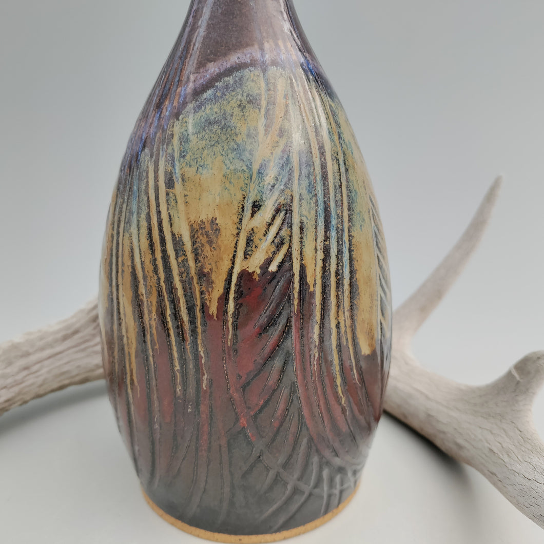 Carved bottle vase