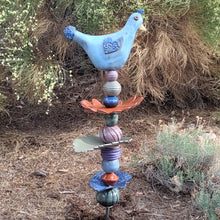 Load image into Gallery viewer, Garden art -blue chicken
