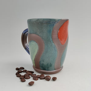 Heart mug with color blocks