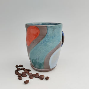 Heart mug with color blocks