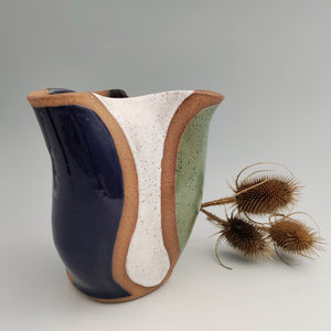 Altered vase -cool color blocks