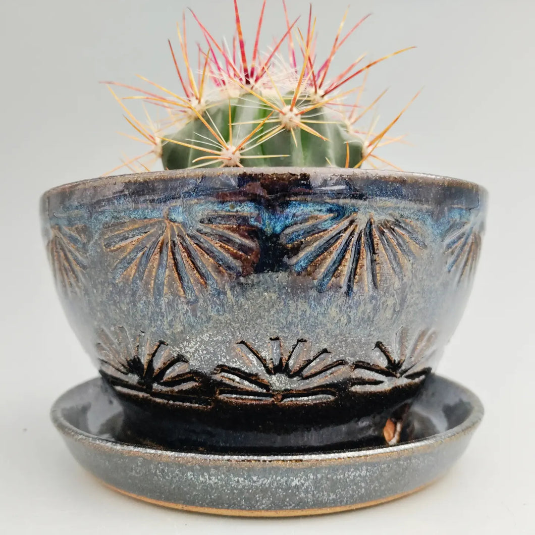 Dark blue sparkly little planter