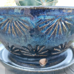 Dark blue sparkly little planter