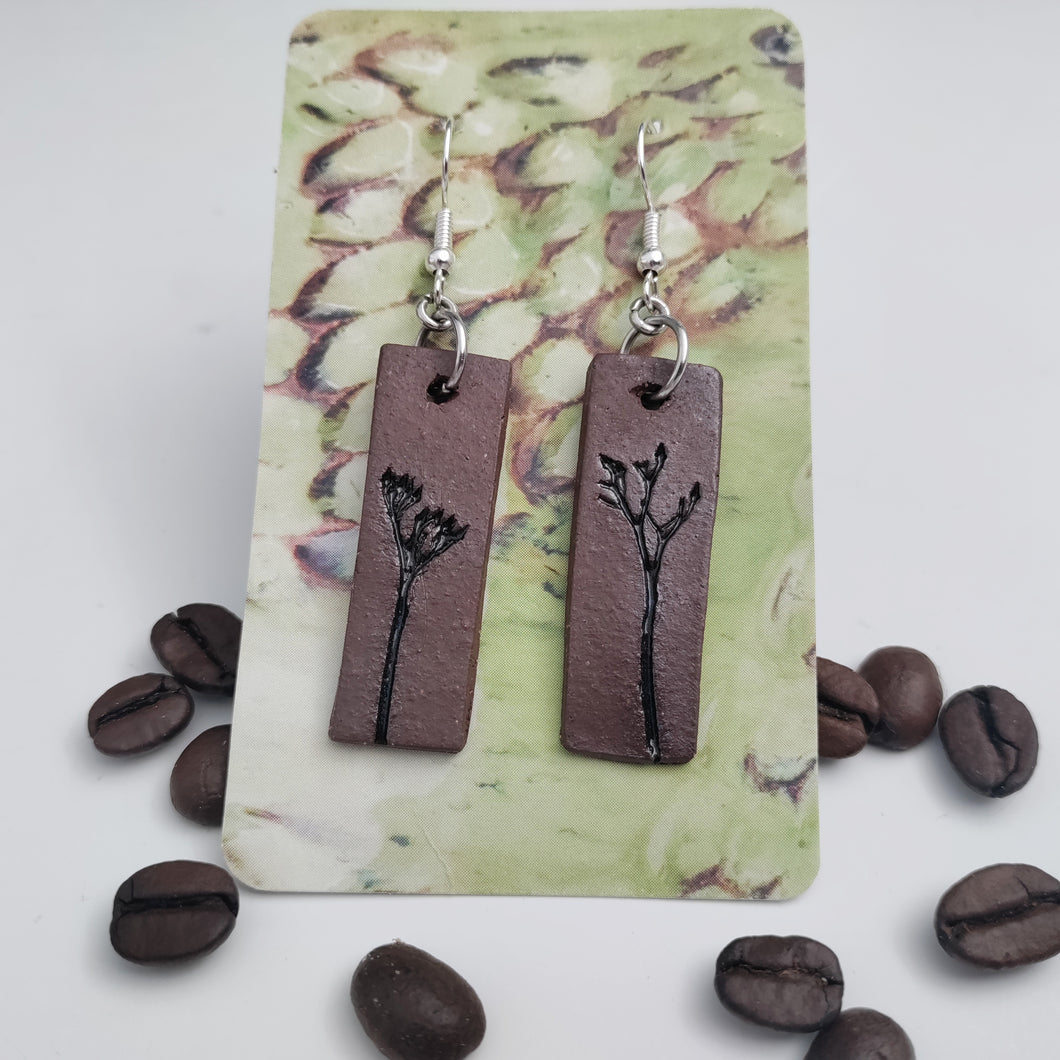 Dark botanical earrings