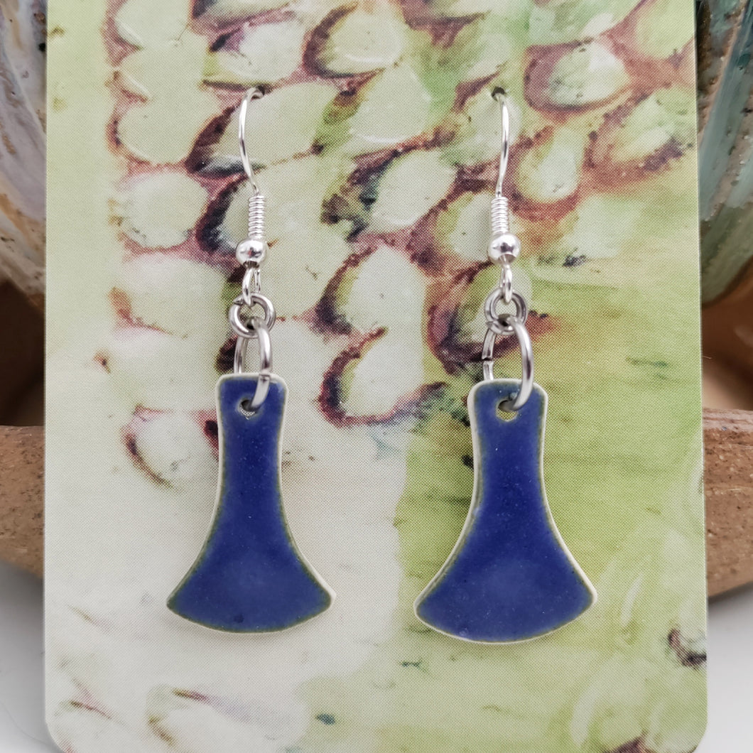 Blue porcelain earrings