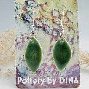 Leaf green earrings