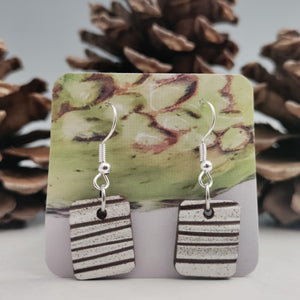 Lined squarish earrings