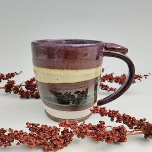 Striped mug with purple