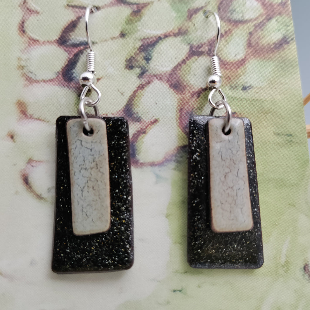 Cosmic rectangle earrings